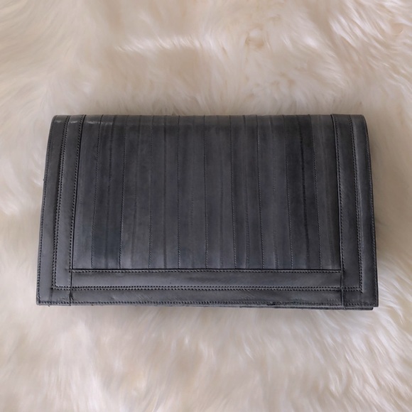 Eel skin leather vintage clutch with strap. Unbranded - Picture 3 of 12